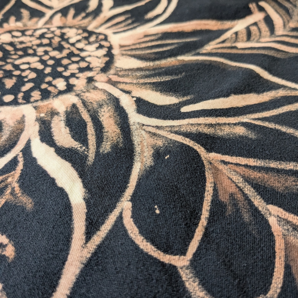Maurices Black Cotton Blend Top With Bleach Art Sunflower Sz XL - Picture 11 of 14